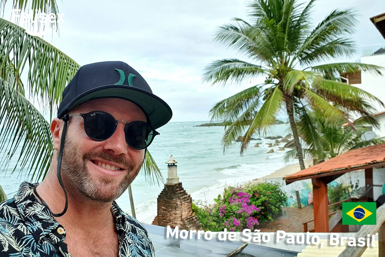 Jaime Sánchez Barceló en Morro de São Paulo, Brasil durante el proyecto Felisex